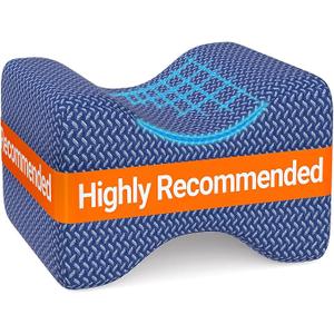 BlissTrends Memory Foam Knee Pillow, Knee Pillow for Side Sleepers, Leg Pillows for Sleeping Blood Circulation, Elevation Pillow for Spine Aligning, Sciatica, Back, Hip, Knee, Ankle Pain, Blue, L