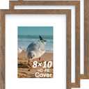 An&He 8x10 Picture Frame Set of 3, Brown Wood Grain Photo Frame for Wall Mounting or Tabletop Display
