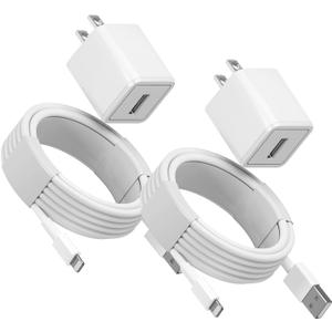 Quigg Cube iPhone Charger [MFi Certified] 2Pack 6FT Lightning Cable Fast Charging Cord USB Wall Chargers Block Travel Plug Adapter for iPhone 13/12/11/10/X/8 Plus/XR/XS Max/SE/iPad