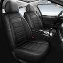 Seat Covers, Car Seat Covers Front Seats, Leather 3D Foam Back Support Car Seat Cover, Air Mesh Automotive Seat Covers, Airbag Compatible, Universal Fit Most Cars Vans Trucks SUVs (2PCS,N6)