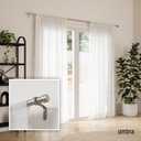 Umbra Cappa Curtain Rod  Modern Extra Long Extendable Curtain Rod and Includes Matching Finials, Brackets & Hardware (33 to 66-Inch, Nickel/Steel)