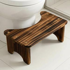 Wooden Toilet Foot Stool for Adults, Pine Bathroom Stool with Mortise and Tenon Structure, Designed to Fit Toilets, Stable Build, Easy Assembly