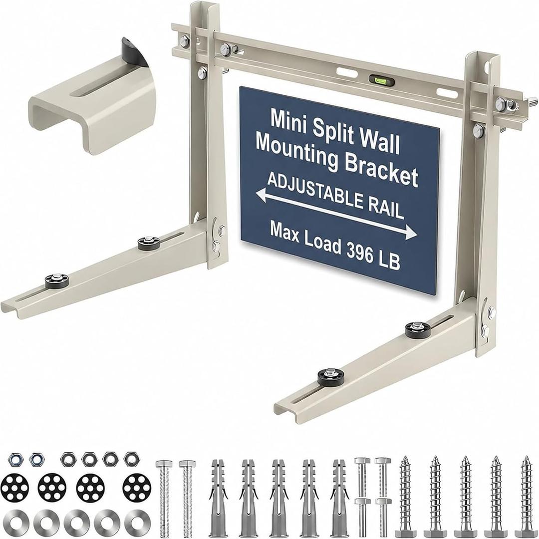 Heavy Duty Mini Split Wall Mounting Bracket, 396 lb, Fits 7000–12000 BTU AC