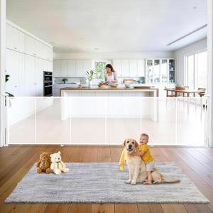 160" Retractable Baby Gates Dog Gate Extra Wide, 42" Tall Child Pet Safety Gate with Reinforced Strips for Stairs, Long Mesh Garage Gates Fence for Outdoor Indoor Large Openings Driveway Decks Patio