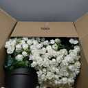 Tobilu Set of 2 Artificial Potted Roses Flowers for Outdoor - White