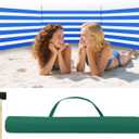 MABOZOO 20ft Beach Windscreen Set, Blue White Beach Fence Wind Blocker with 6 Hardwood Poles, Rubber Mallet and Carry Bag, Sunbathing Privacy Screen for Sand, Sun, Wind, 240 inches