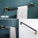 YACVCL 5 Pieces Bathroom Hardware Set, Black and Gold Towel Bar Set, 23.6 inch Towel Bar Hand Towel Holder Wall Mounted Stainless Steel
