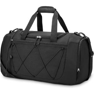 Vorspack Gym Bag for Men - 21 Inches Duffle Bag for Travel Lightweight Duffel Bag with Shoe Compartment Personal Item Travel Bag Weekender Bag for Travel Sports Gym - Black