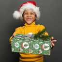 2 x Febbleshow Green Monster Christmas Wrapping Paper for Kids - Funny Holiday Gift Wrap with Snow Globes, Santa Hats & Christmas Trees - 4 Jumbo Sheets, 28" x 40" Each (32 sq. ft ttl), Easy to Store