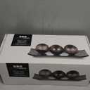 Creative Scents Dublin Brown Decorative Tray & Orb Set - 4-Piece Centerpiece for Living Room, Dining Room & Entry Table Decor