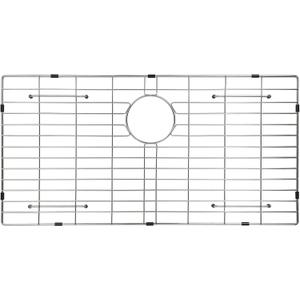 Sanycasa Stainless Steel Kitchen Sink Grid 30-5/8 x 15-1/2 Sink Protector for Single Bowl Sinks Rear Drain with Corner Radius 3/8", Durable Sink Grate & Drying Rack for Glassware