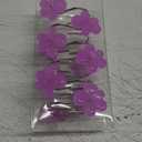 Cute Flower Shower Curtain Hooks, Glow in The Dark, Pretty Floral Themed Elegant Bathroom Decor, Purple