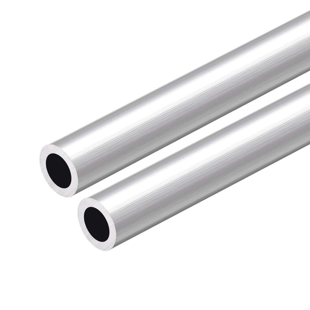 uxcell 6063 Aluminum Round Tube, 300mm Length 18mm OD 12mm Inner Dia Seamless Aluminum Straight Tubing 2 Pcs