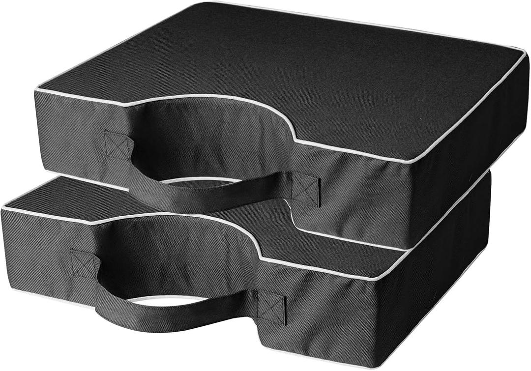 Portable Stadium Seat Cushions with Handle, Waterproof 600D Oxford Fabric, Extra Thick 3.9" Foldable Seat Cushion for Bleachers, Sports Events, Camping, Office Chairs, 2PCS