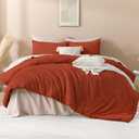 Andency Comforter King Size Set Burnt Orange, Terracotta Boho Fall Lightweight Bedding Comforters & Sets for King Bed, 3 Pieces Rust Tufted Bedding Set & Collections Soft Breathable All Season