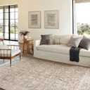 5x7 Beige Washable Rug for Living Room Large Vintage Distressed Bedroom Rug Low Pile Non-Slip Soft Boho Carpets for Bedroom Dining Room Home Office Indoor Nursery