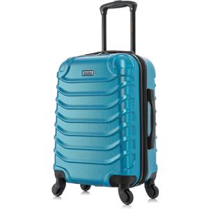InUSA ENDURANCE Luggage with Spinner Wheels | Durable Lightweight Hardshell Suitcase, Spacious Travel Bag with Handle and Trolley | 20-Inch Carry On Small Luggage | Teal