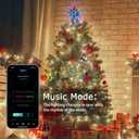 MEETYAMOR Smart Christmas Tree Topper, 13" 130 LEDs RGB Color Change Lighted 8-Point Star Tree Topper, App, Remote & Touch, USB Powered 3D Infinity Mirror Music Sync Treetop Decor for Xmas Party Gift