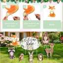 Fumete 8 Pcs Woodland Animals Baby Shower Yard Signs, Gender Neutral Forest Welcome Baby Decorations with Stakes, Jungle Animal Lawn Signs for Indoor and Outdoor Party Supplies