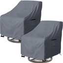 Dalema Outdoor Swivel Lounge Chair Cover 2 Pack,Heavy Duty 100% Waterproof Patio Swivel Chair Covers,Weatherproof Furniture Protective Cover for Lawn/Garden Swivel Chair, (37.5" Lx39.25 Wx38.5 H,Grey)