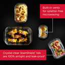Rubbermaid Brilliance Glass Food Storage Containers, 3.2 Cup, Set of 4, BPA-Free, Leak-Proof, Clear