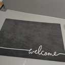 LYGLIGH Welcome Mat Indoor, Ultra Thin Door Mat, 1/10 in Thin Door Mats for Inside Entry, Non-Slip, Absorbent, Quick-Dry, Washable, Fit Under Door Entryway Doormat for Entrance, 24"X16", Dark Grey