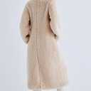 Women Faux Fur Winter Coats Open Front Long Cardigan Coat Warm Women's Fuzzy Fleece Jacket Overcoat Outwear with Pocket S-XXL (Apricot)