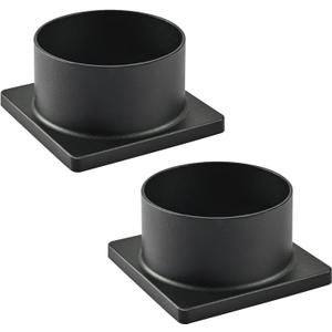 2 Pack Black Cast Aluminum Pier Base Adapter for 3" Diameter Stub Post, Outdoor Deck Porch Patio Accessory Mount