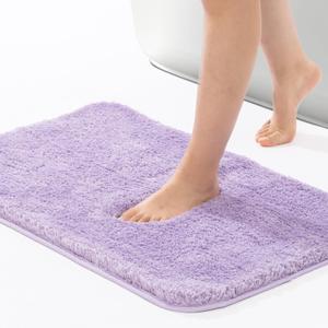 ROSMARUS Shaggy Non Slip Bath Mat, 17" X 24", Soft Shower Mat, Fluffy Plush Bathroom Rug, Machine Washable, Purple (17 in x 24 in)