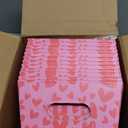 Zhanmai 12 Pcs Valentines Day Baskets for Gifts Empty with Cellophane Bags and Ribbons, Valentine Heart Kraft Tray Cardboard Basket Empty to Fill for Holiday Birthday Wedding Party(Pink)