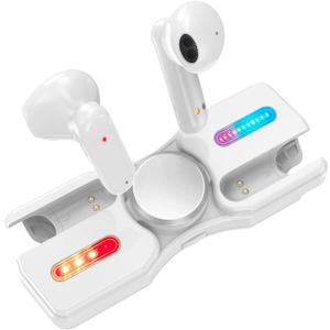 Translation Earbuds Real Time  AI Translator Bluetooth Headphones with Fidget Spinner, 150+ Languages, Offline Mode for Travel, Business, Learning, Android & iOS (Gifts for Men & Gifts for Women) (White)