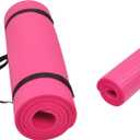 BalanceFrom 71x24 Inches Yoga Mat with Knee Pad and Optional Blocks – Extra 1-Inch Thick Non-Slip Foam with Anti-Tear Surface and Carrying Strap for Home, Studio, or Gym Workouts