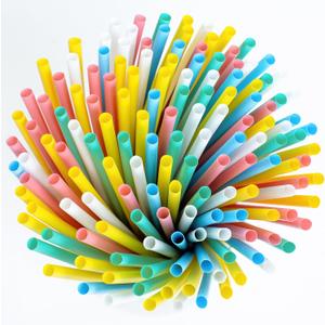 3 x 7.75" Biodegradable Plastic-Free Drinking Straws,Compostable Colorful Disposable Plant-Based Smoothie Straws 200pcs for Stylish Party Sturdy All Day Long