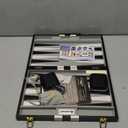 Backgammon Sets for Adults  15-Inch Black PU Leather Board Game Set  Classic 2-Player Travel Backgammon Set with 32 Playing Pieces, Dice, and Cups