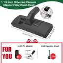 EZ SPARES Universal Vacuum Cleaner Floor Brush Attachment,Compatible with Most Brand,Hoover, Eureka, Rainbow,Shop VAC,Nozzle Tool, 2-in-1 for Hard Floor&Carpet (With An Adapter and Mini Clean Brush)
