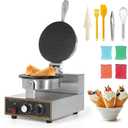 Dyna-Living Commercial Ice Cream Cone Machine Waffle Cone Maker 110V Electric Stainless Steel Egg Roll Mold Nonstick Waffle Cone and Bowl Maker for Home Restaurant Use 1200W
