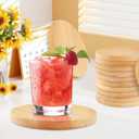 10 Pcs 5.3inch Bamboo Coasters Round Bamboo Coaster Tabletop Planters Protection for Drinks Coffee Dining Table Bar Painting Wood Engraving Home Decoration