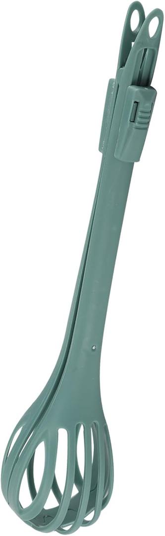 Wenai 2-in-1 Multifunctional Egg Beater & Food Clip  Handheld Whisk Blender with Nylon Whisk & Silica Clip Head  for Baking, Stirring, Gripping, Egg Separating & Kitchen Organization (Green)