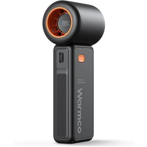 Warmco Handheld Portable Turbo Fan [16H Max Cooling] 5000mAh Rechargeable Personal Battery Operated 100-Level Wind Control Mini Small Pocket Fan for Travel Outdoor Office Makeup - Black