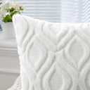 2 x MIULEE Pure White Throw Pillow Covers 18x18 Inch, Soft Winter Plush Faux Wool Couch Pillow Covers Set of 2 Decorative Farmhouse Boho Throw Pillows for Sofa Living Room Bed