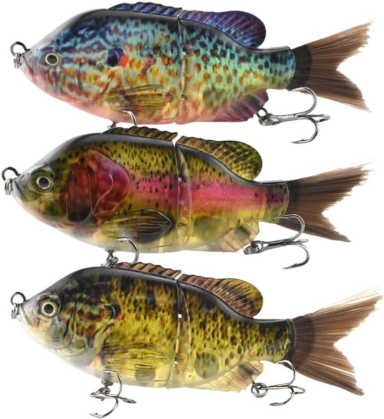 Fishing Lures Swim Bait Freshwater and Saltwater, Glide Bait for bass, Trout Lifelike Jointed swimbait for Bass, Slow Sinking Bass Fishing Lure, Gifts for Men, Trout Lures, Fishing Stuff (1-2,4.9",1.19oz)