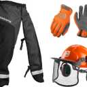 Husqvarna Classic Personal Protective Power Kit with Chainsaw Chaps, Forest Helmet and Safety Gloves, Chainsaw Safety Equipment for New Chainsaw Users