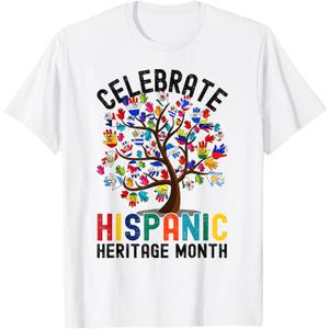Celebrate Hispanic Heritage Month Latin Countries Flag Tree T-Shirt, 3XL