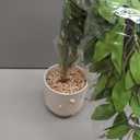 Artificial Potted Plants Indoor,27" Faux Plants Ficus Leaves Trees with Ceramic Pots,Realistic Fake Plant Indoor Potted for Living Room Office Farmhouse Room Bathroom Bedroom Kitchen Plant Decor