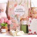 Birthday Gifts For Women, Teen Girl, Her, Happy Birthday Gift Box For Girl, Women, Sister, Daughter, Friends, Cute Daisy Aesthetic Glass Cups Gift Set 7pcs (Red)