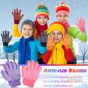 50 Pairs Kids Winter Gloves Kid Knit Magic Stretch Gloves with Grips Anti Skid Warm Glove Bulk for Kids Children Boys Girls, Assorted Colors, 6-12 Years