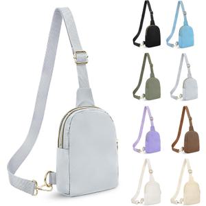 Fashion Belt Bag Waist Pack Sling Waist Bag Sling Chest Waist Pack with Ajustable Strap Small Fashion Sling Pack Causal Travel Light Grey