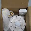 17.5" Socket Fan Light with Remote, 25W 1600 Lumens 3 Colors 3000-6000K Small Ceiling Fans with Lights 6 Speed Socket Breeze Ceiling Fan for Bedroom, Living Room, Kitchen, Garage (White)