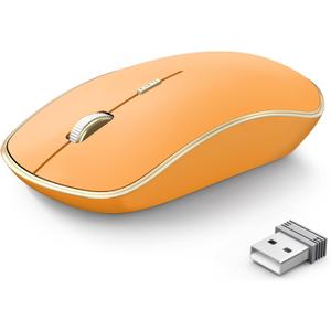 JOYACCESS J 2.4G Wireless Mouse, Soft Click, Silent Travel, 3200 DPI, 5 Adjustment Levels, for Laptop, Mac, PC, Notebook - Orange
