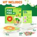 jackinthebox Poke Poke Art Animals Theme, Mess-Free Fabric Art and Craft, Flower Pressing Kits, Gift for Kids, Gift for Girls and Boys Ages 4 5 6 7 8